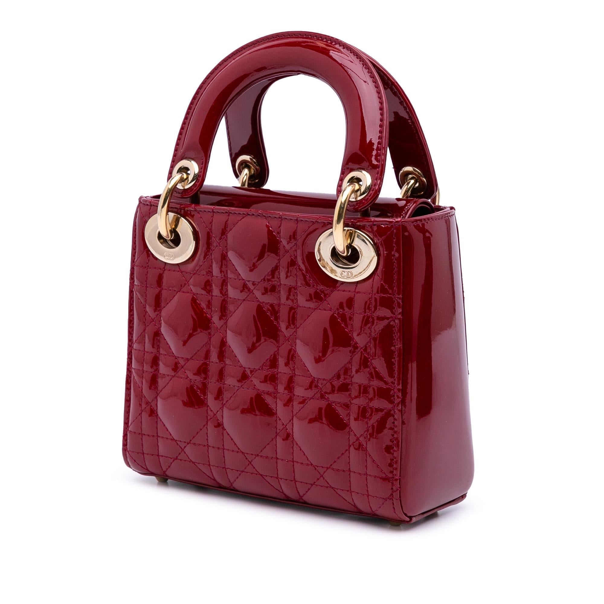 Dior Mini Patent Cannage Lady Dior