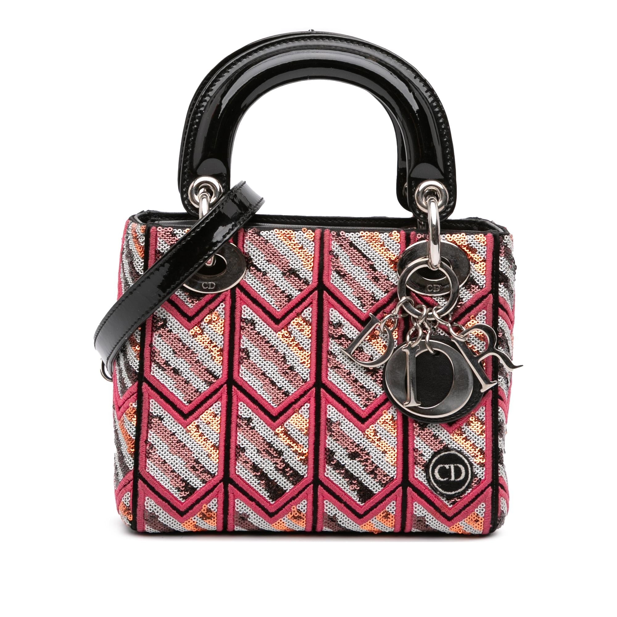 Dior Mini Patent Sequined Lady Dior