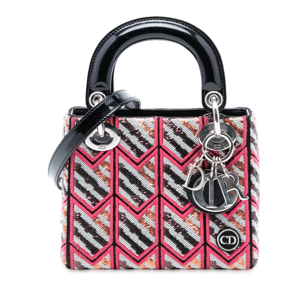 Dior Mini Patent Sequined Lady Dior