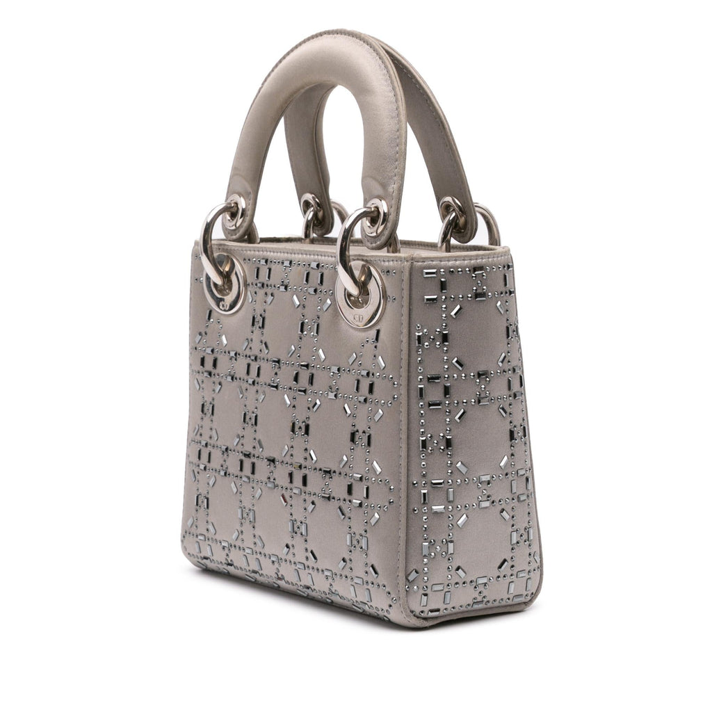 Dior Mini Satin Cannage Crystal Lady Dior