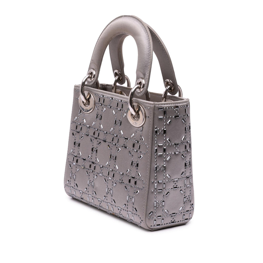 Dior Mini Satin Cannage Crystal Lady Dior