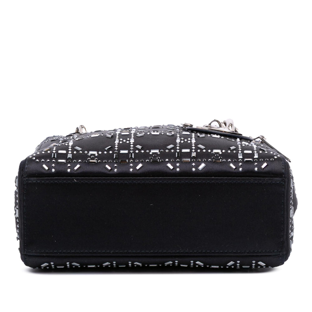Dior Mini Satin Cannage Strass Crystal Embellished Lady Dior
