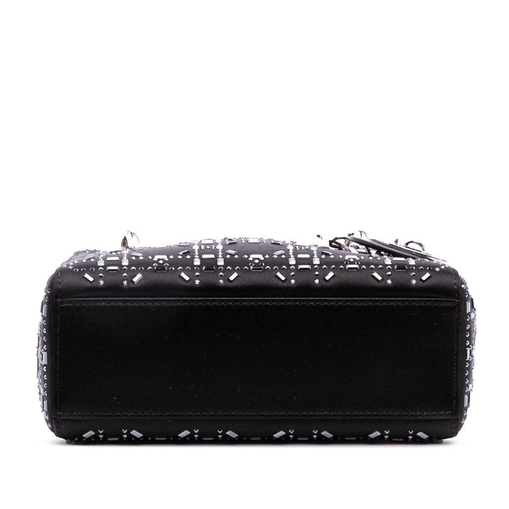 Dior Mini Satin Cannage Strass Crystal Embellished Lady Dior