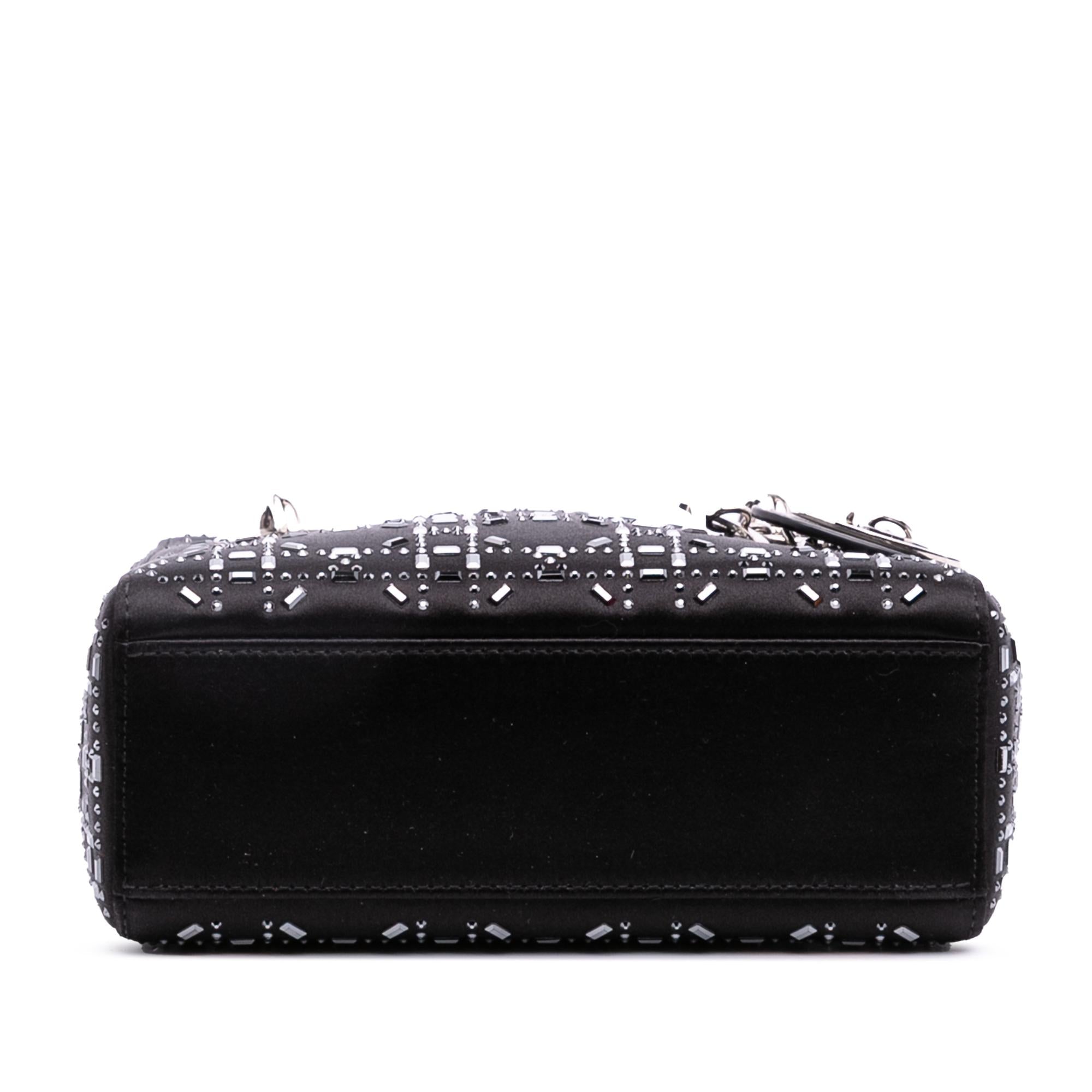 Dior Mini Satin Cannage Strass Crystal Embellished Lady Dior