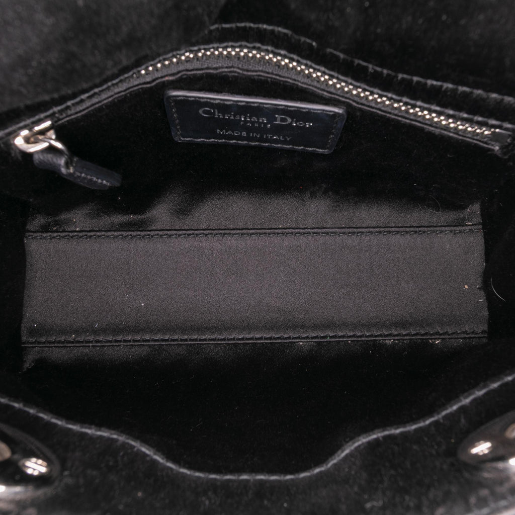 Dior Mini Satin Cannage Strass Crystal Embellished Lady Dior