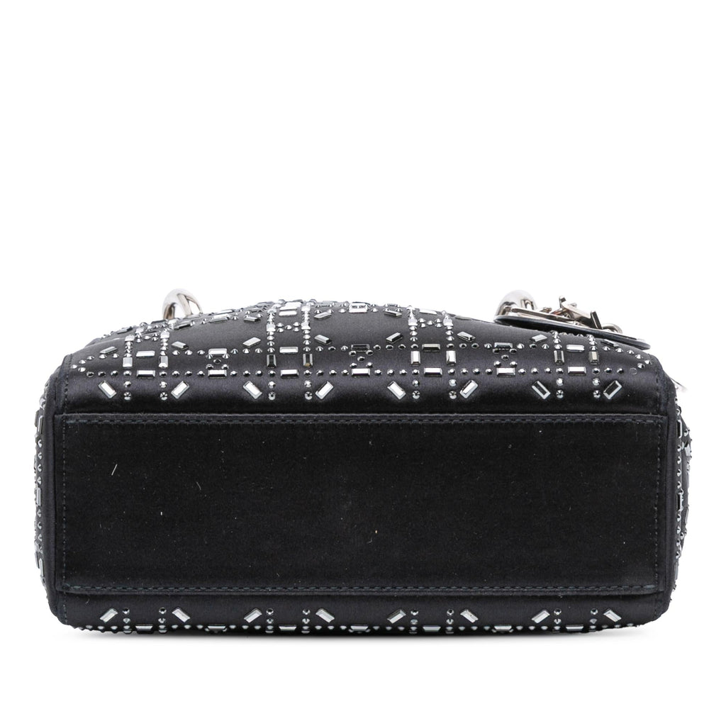 Dior Mini Satin Cannage Strass Crystal Embellished Lady Dior