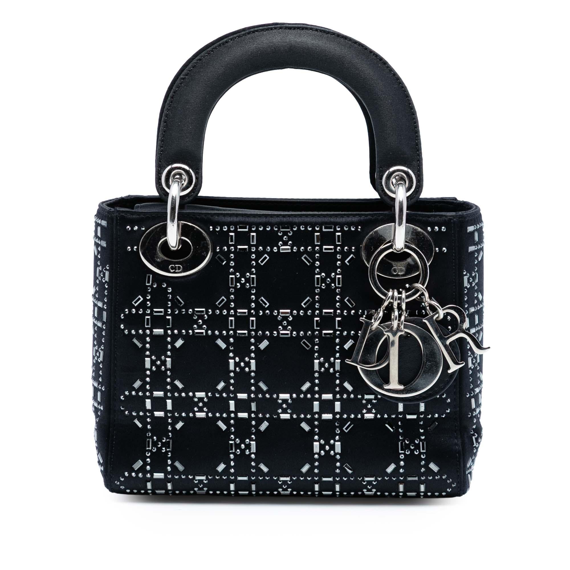 Dior Mini Satin Cannage Strass Crystal Embellished Lady Dior