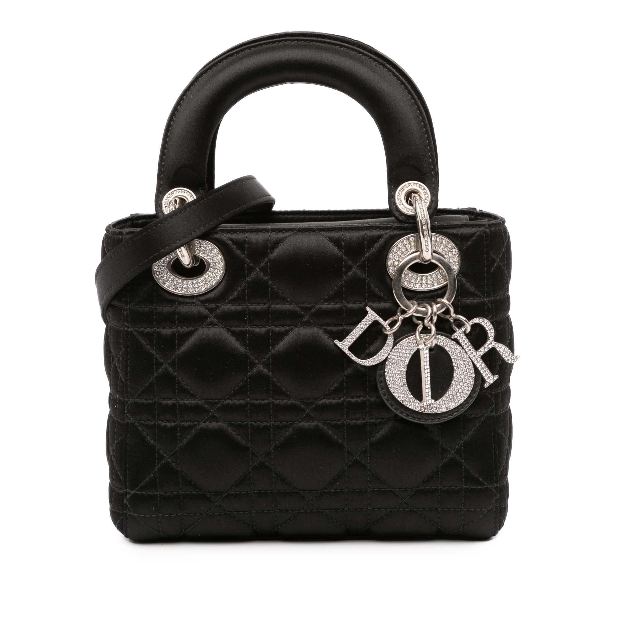 Dior Mini Satin Cannage Swarovski Crystal Lady Dior