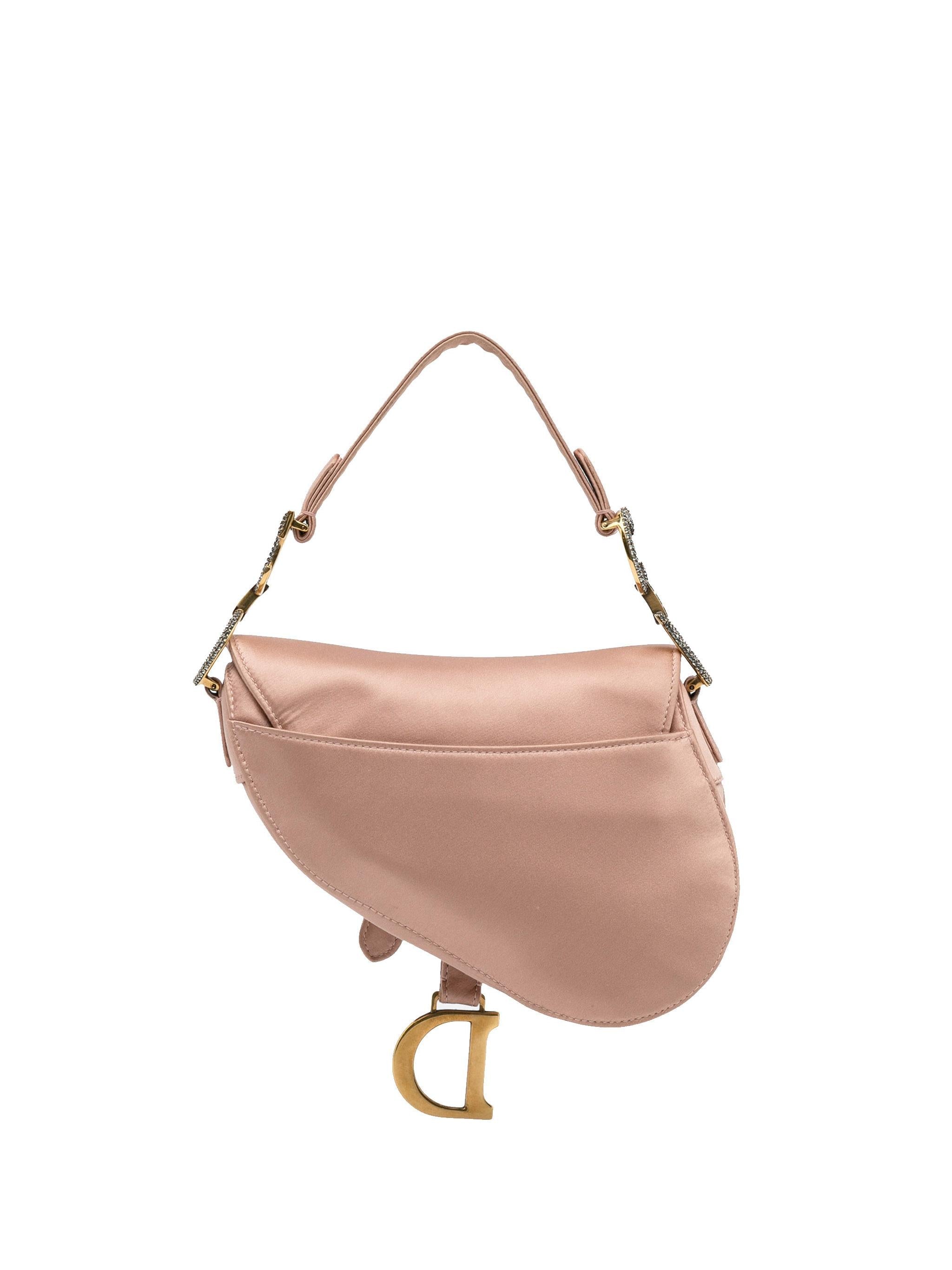 Dior Mini Satin Crystal Embellished Saddle Bag