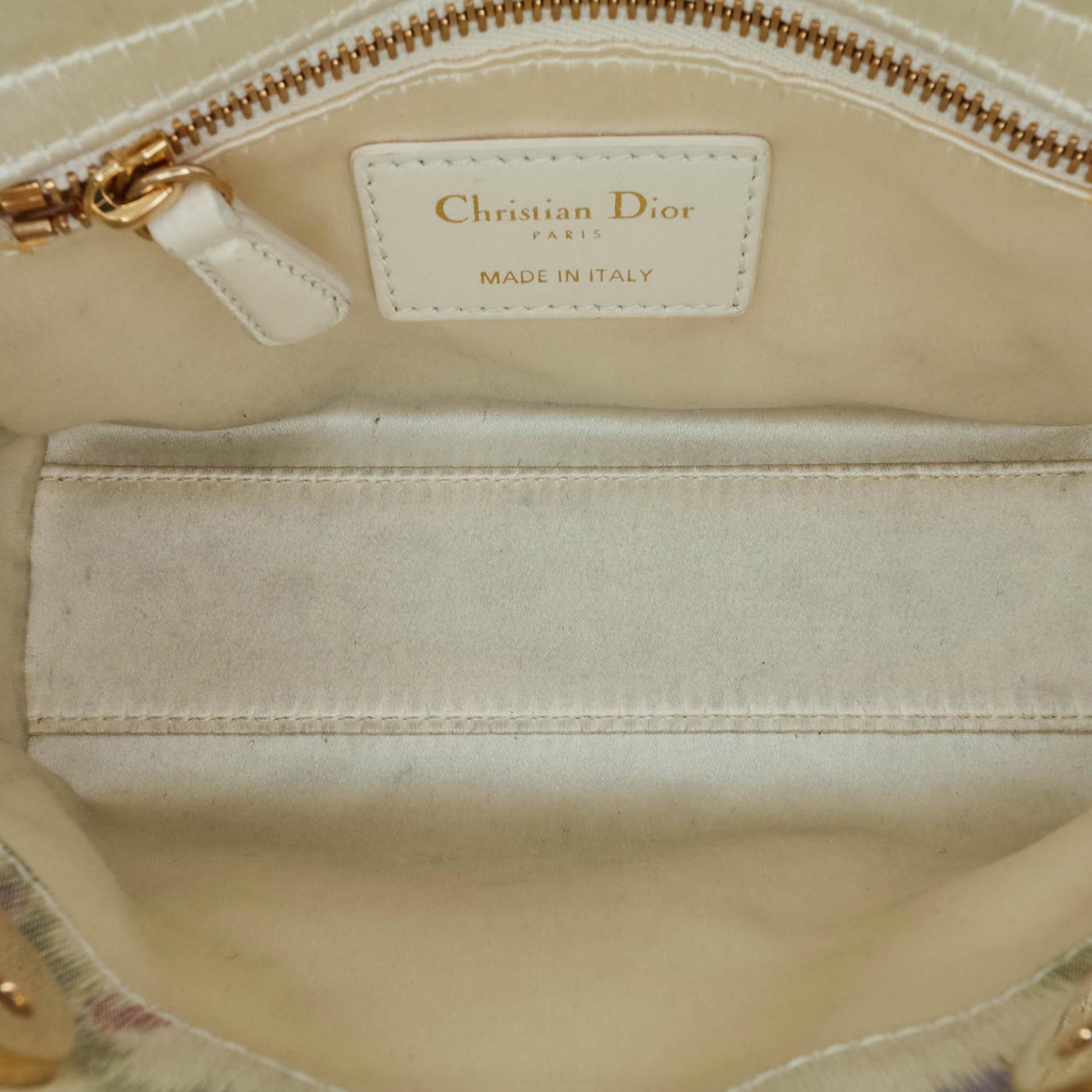 Dior Mini Satin Floral Crystal Lady Dior