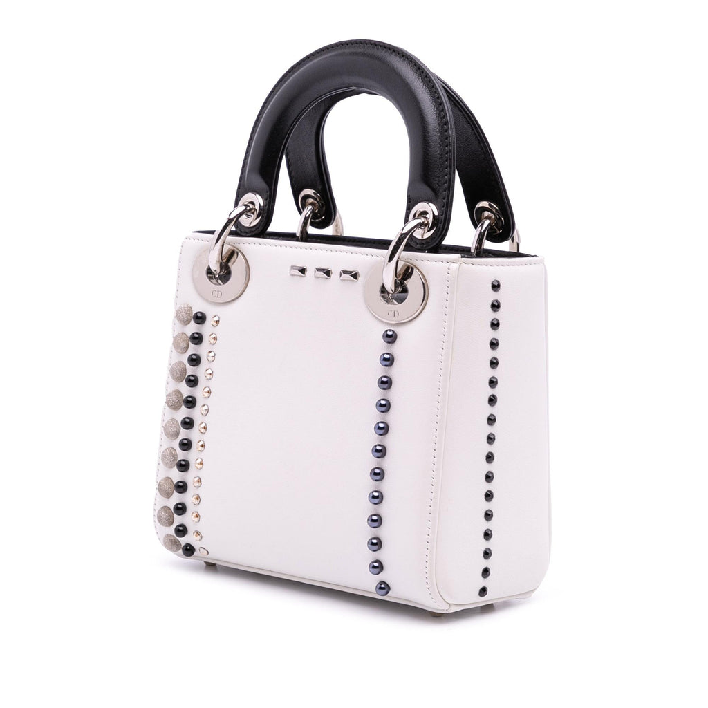 Dior Mini Studded Lambskin Crystal Pearl Lady Dior