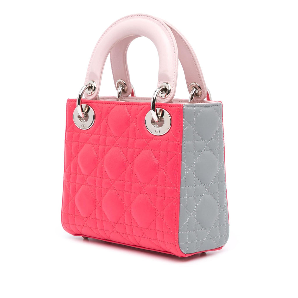 Dior Mini Tricolor Lambskin Cannage Lady Dior