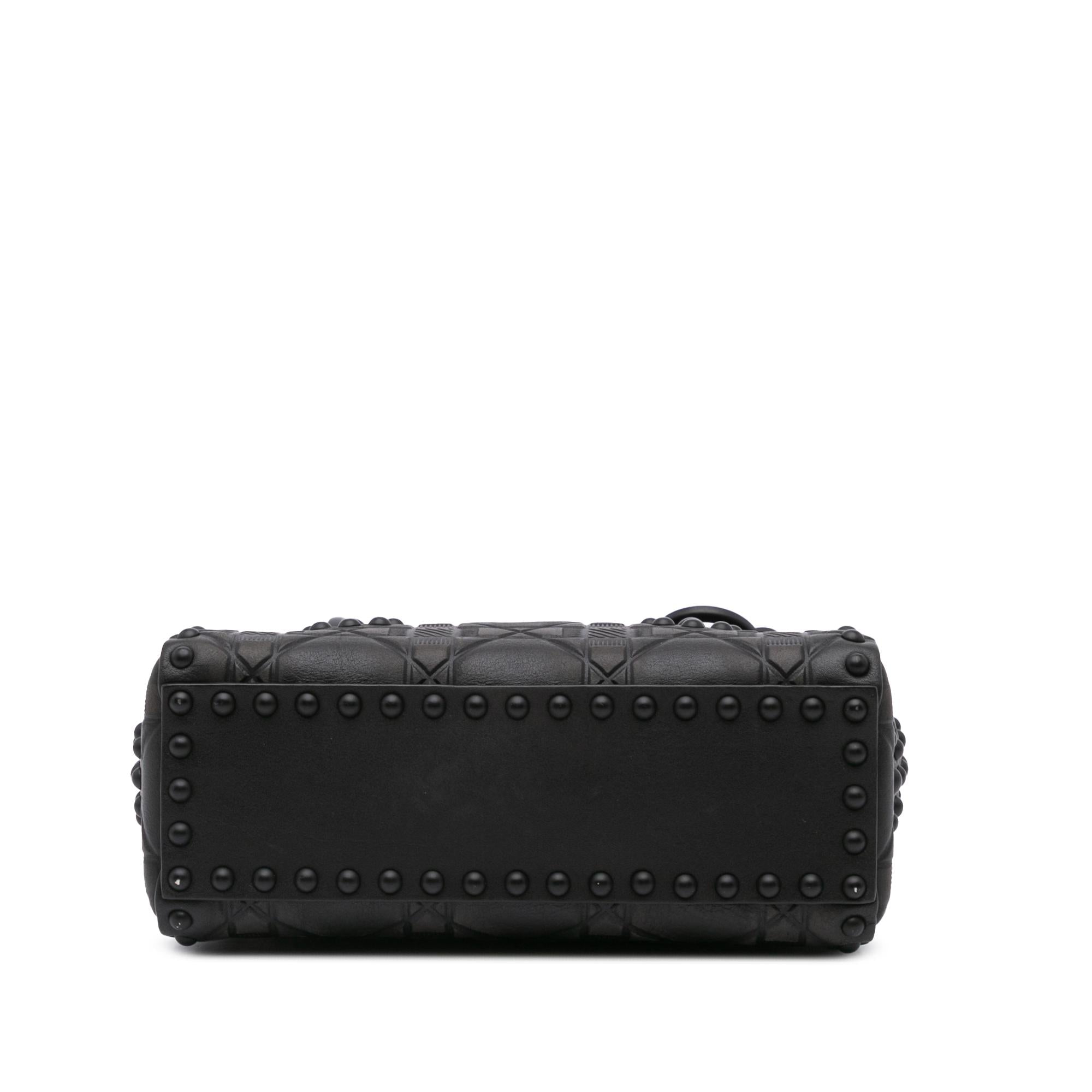 Dior Mini Ultra Matte Calfskin Cannage Studded Flower Lady Dior