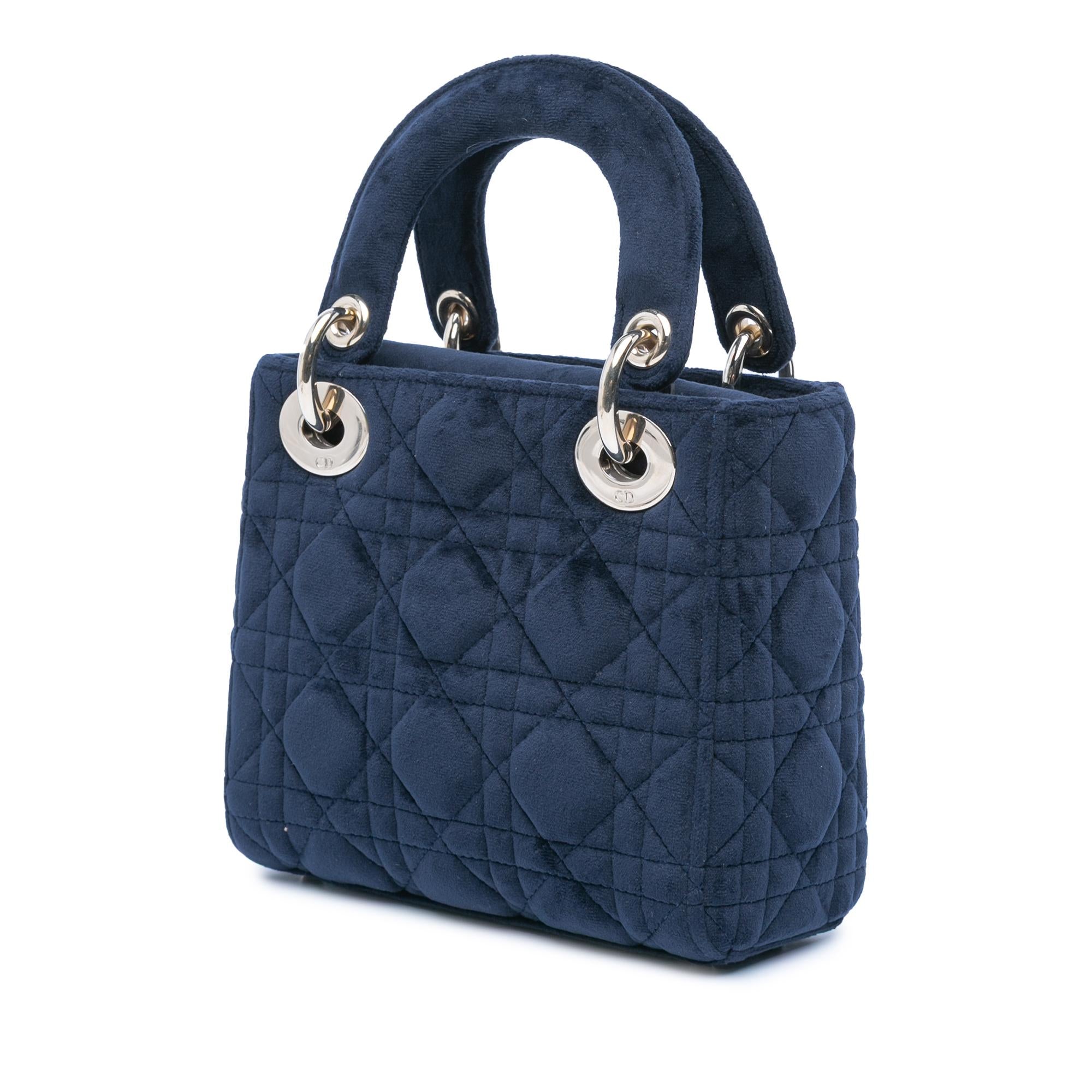 Dior Mini Velvet Cannage Lady Dior