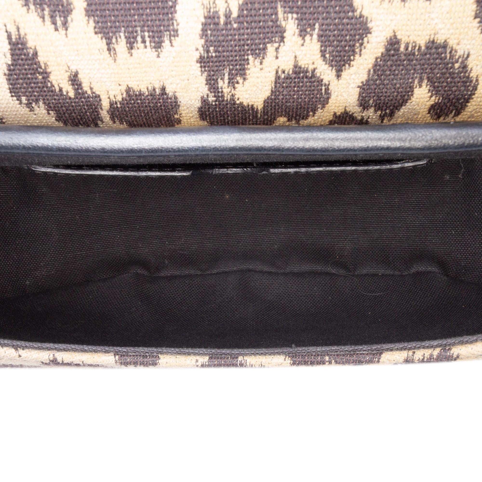 Dior Mizza Medium Embroidered Canvas Leopard Bobby Crossbody