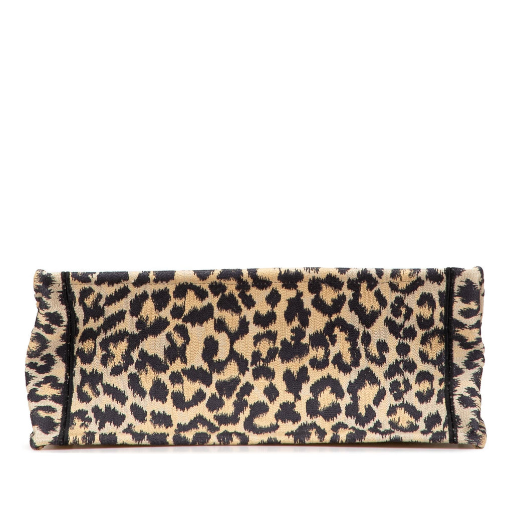 Dior Mizza Medium Embroidered Canvas Leopard Book Tote