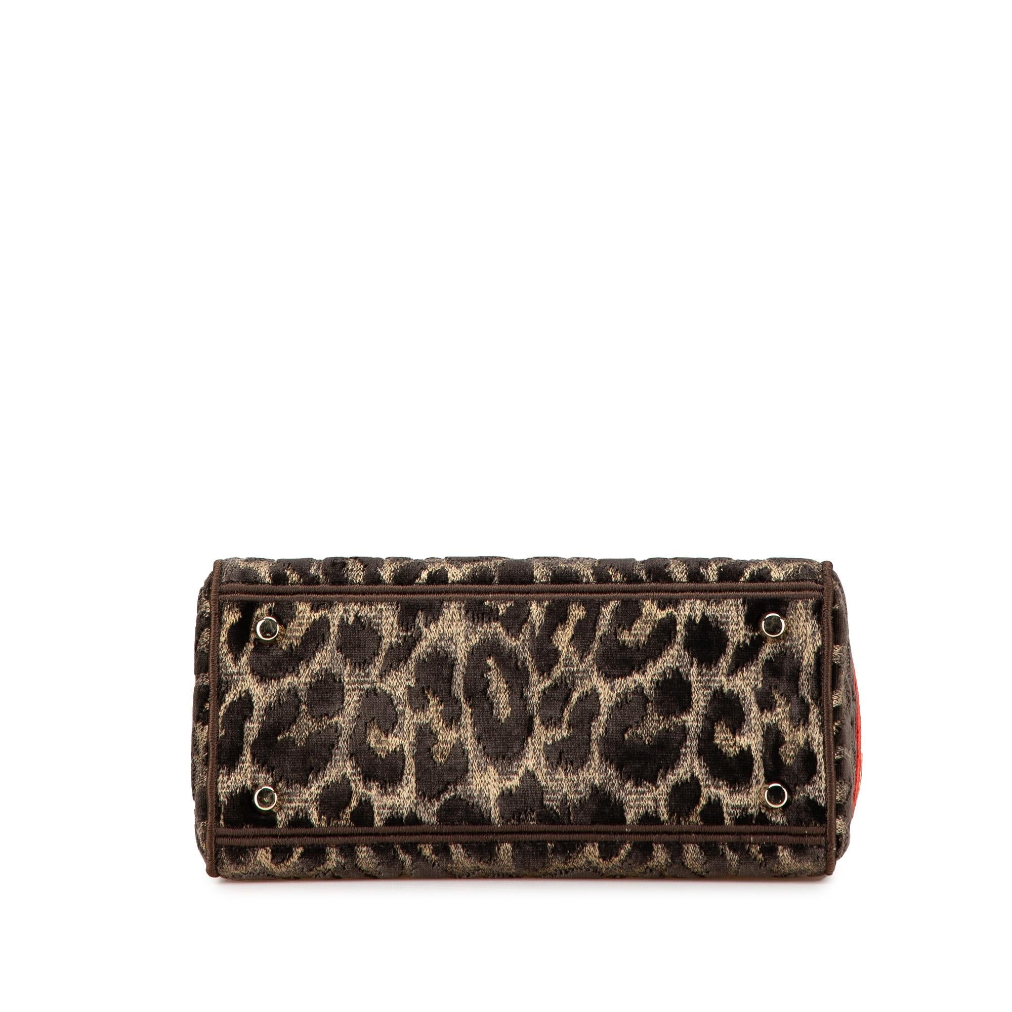 Dior Mizza Medium Embroidered Velvet Leopard Lady D Lite