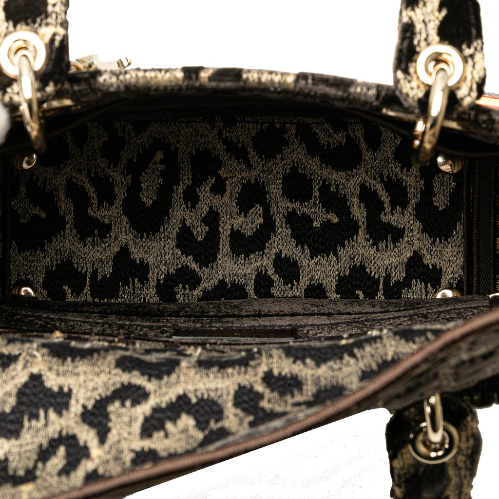 Dior Mizza Medium Embroidered Velvet Leopard Lady D Lite