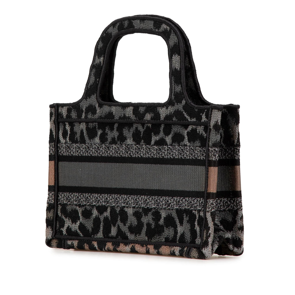 Dior Mizza Mini Embroidered Canvas Leopard Book Tote