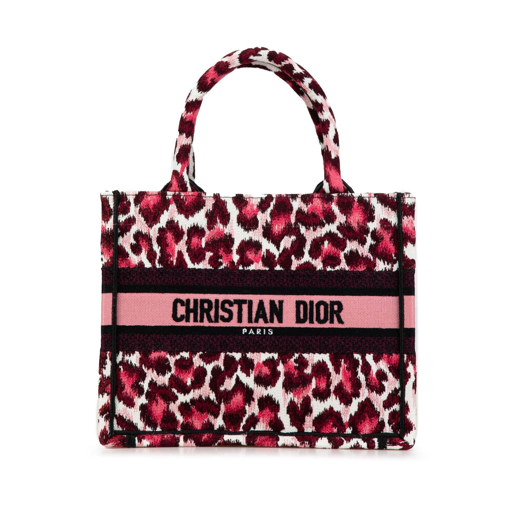 Dior Mizza Small Embroidered Canvas Leopard Book Tote