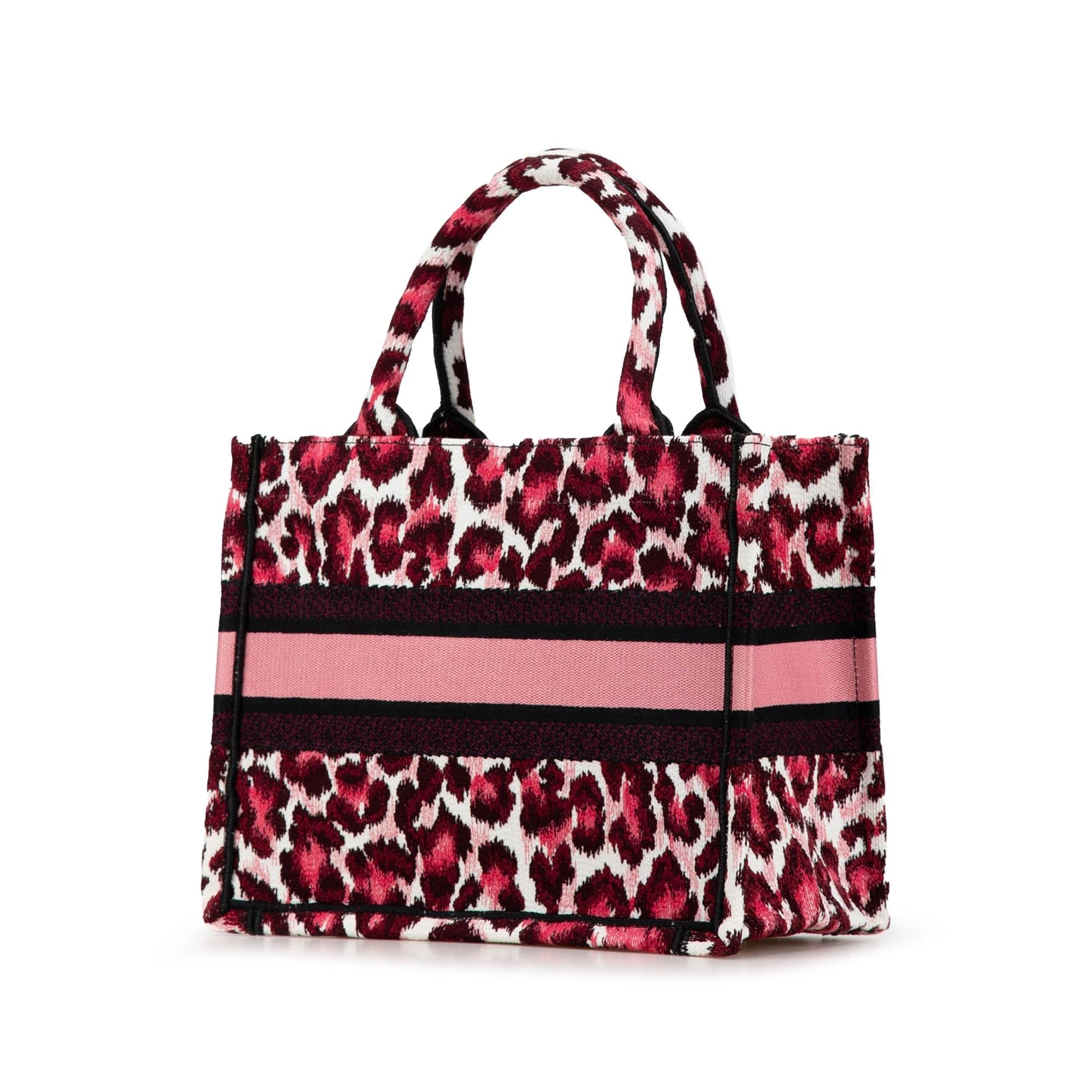 Dior Mizza Small Embroidered Canvas Leopard Book Tote