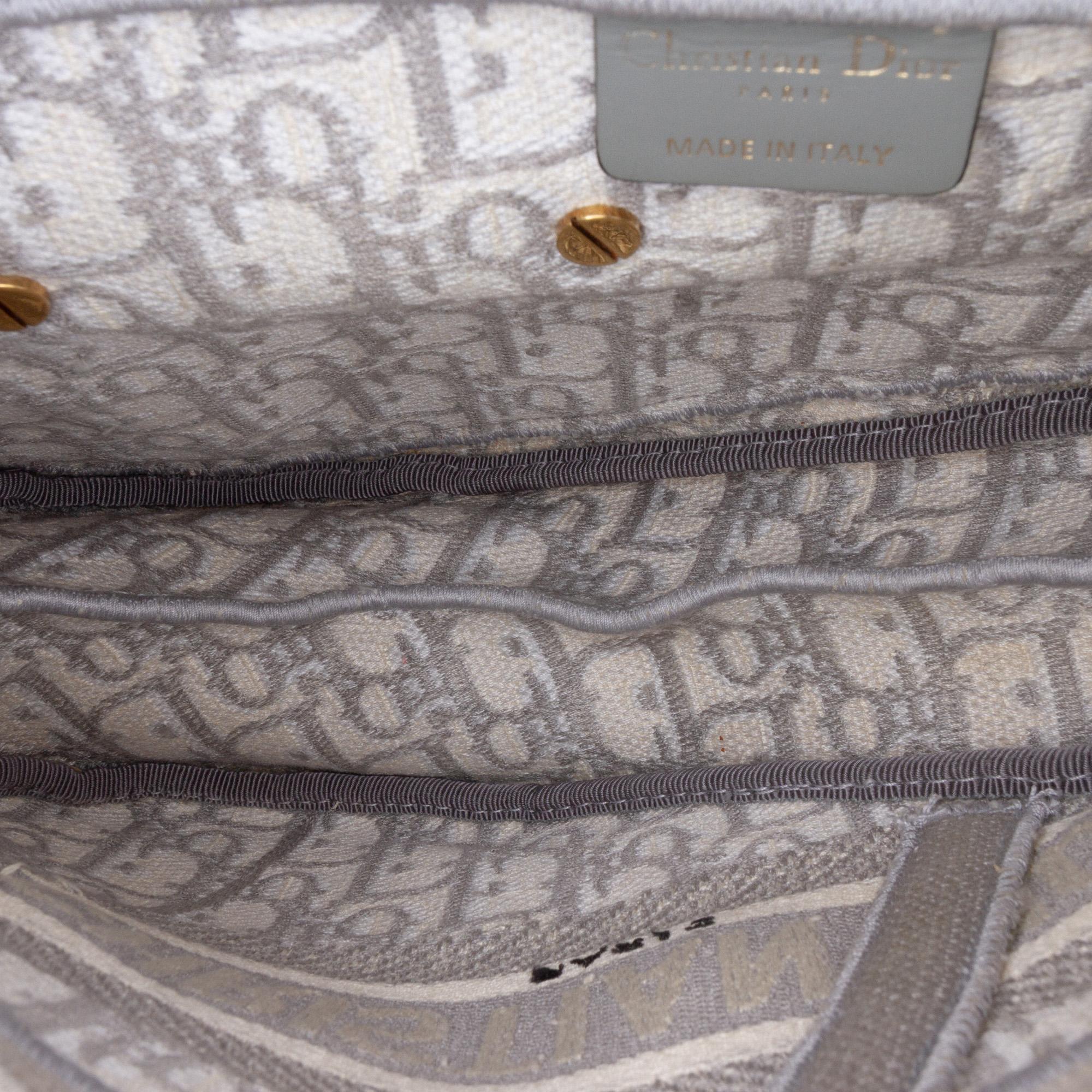 Dior Oblique Canvas Embroidered Saddle Bag