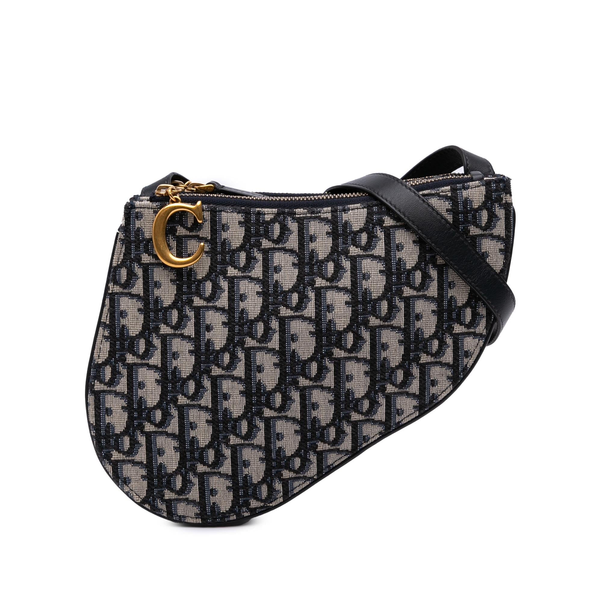 Dior Oblique Canvas Saddle Triple Zip Crossbody