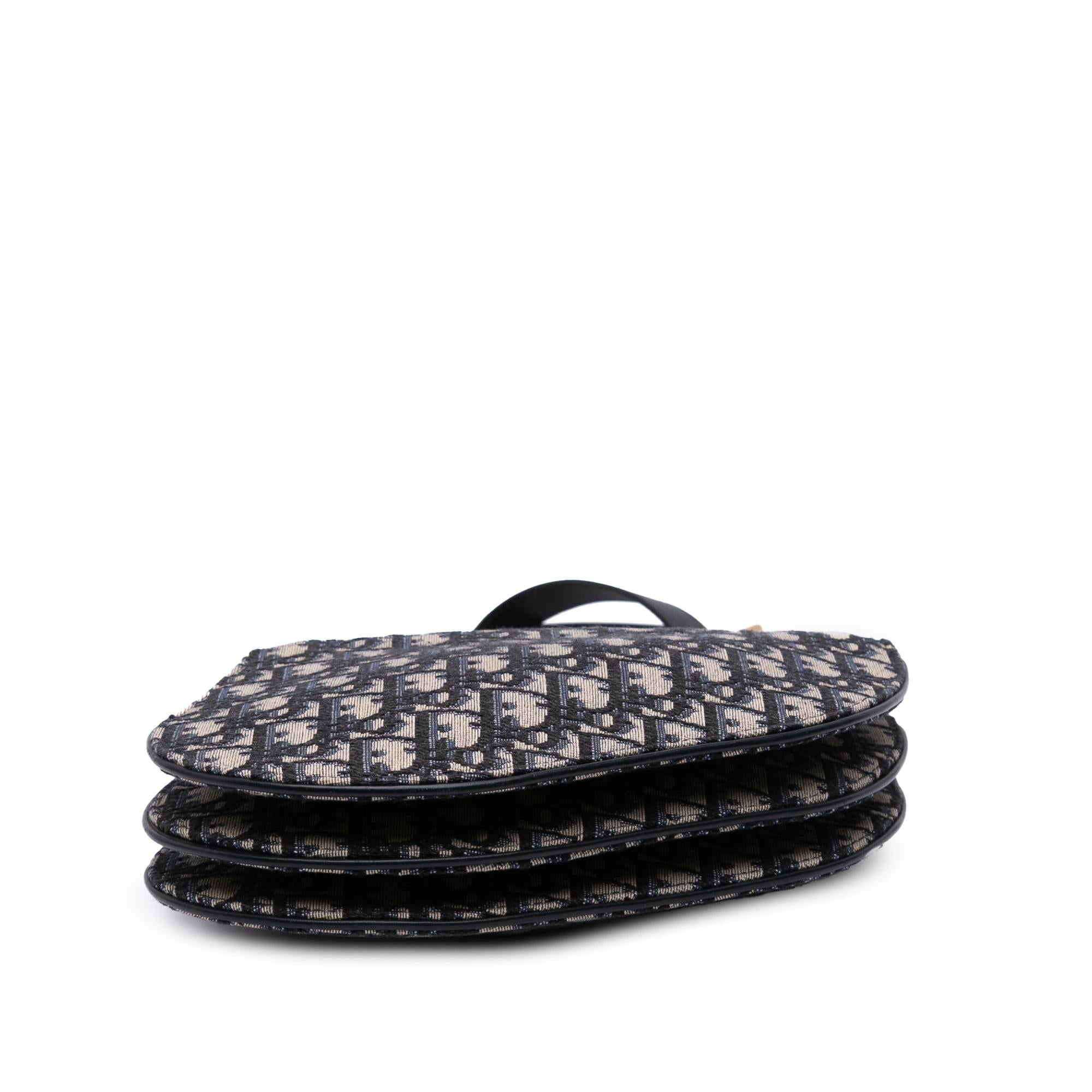 Dior Oblique Canvas Saddle Triple Zip Crossbody