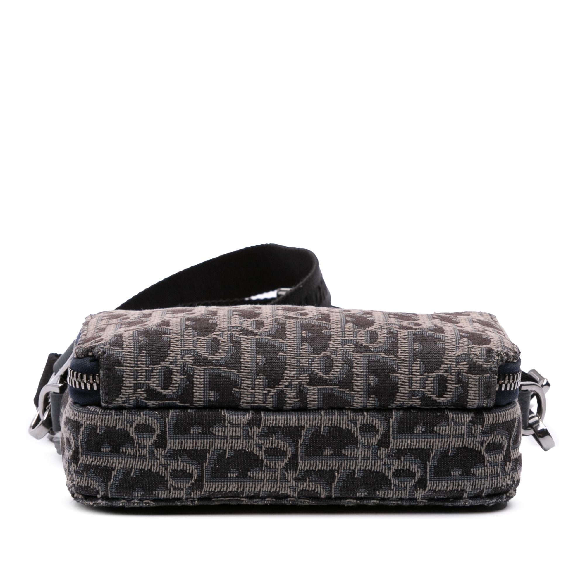 Dior Oblique Canvas Zipped Pouch with Strap