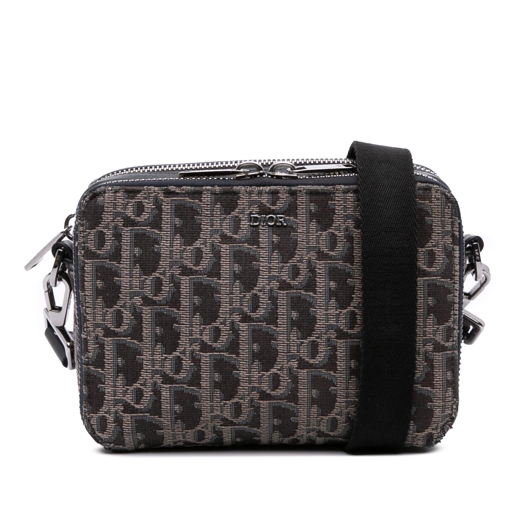 Dior Oblique Canvas Zipped Pouch with Strap