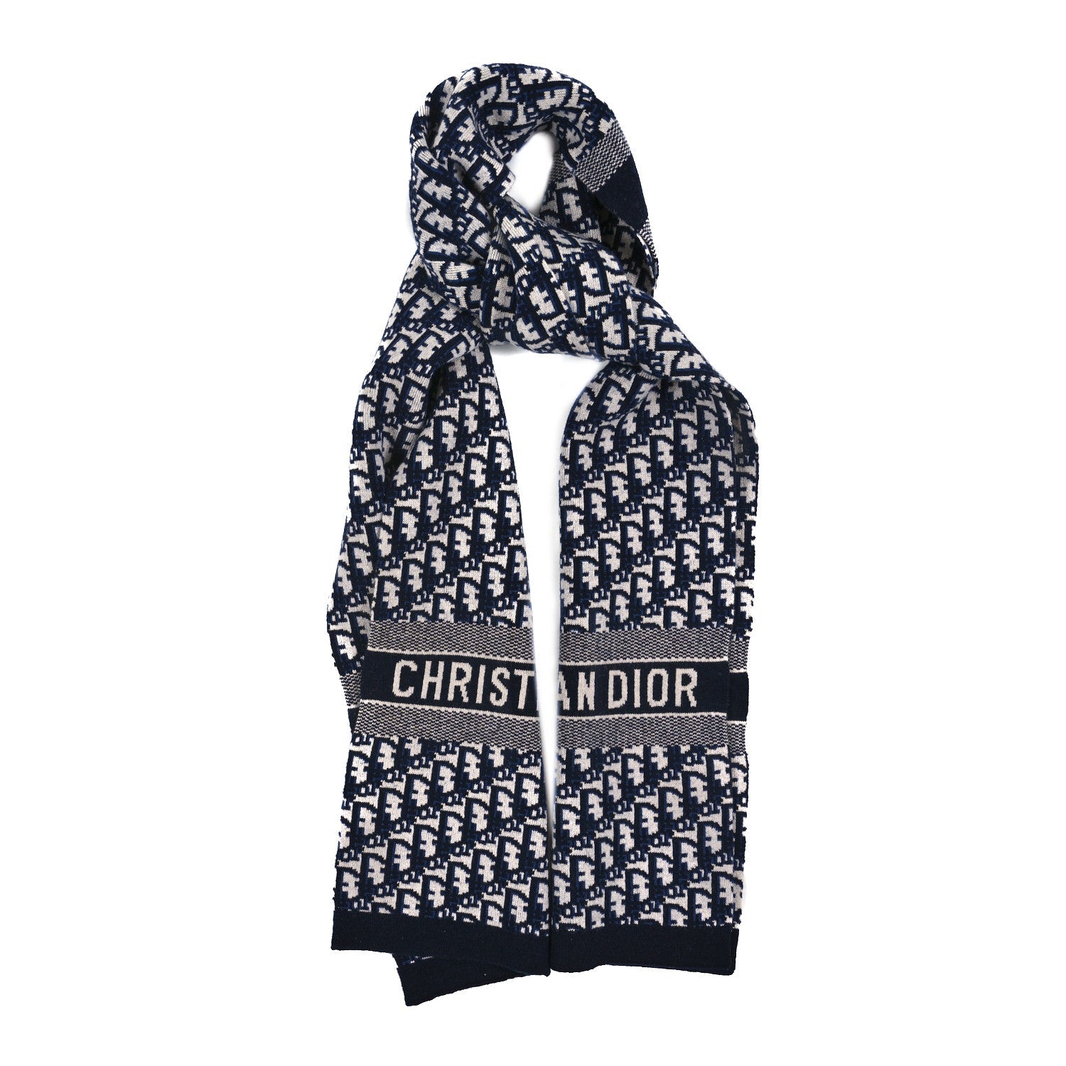 DIOR OBLIQUE CASHMERE WOOL BLEND SCARF