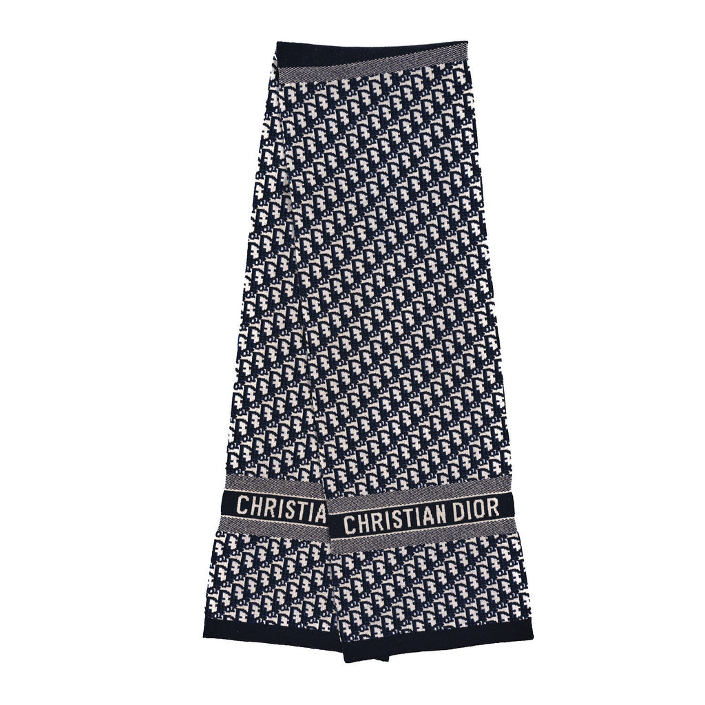 DIOR OBLIQUE CASHMERE WOOL BLEND SCARF