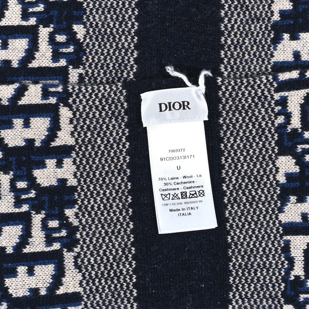 DIOR OBLIQUE CASHMERE WOOL BLEND SCARF