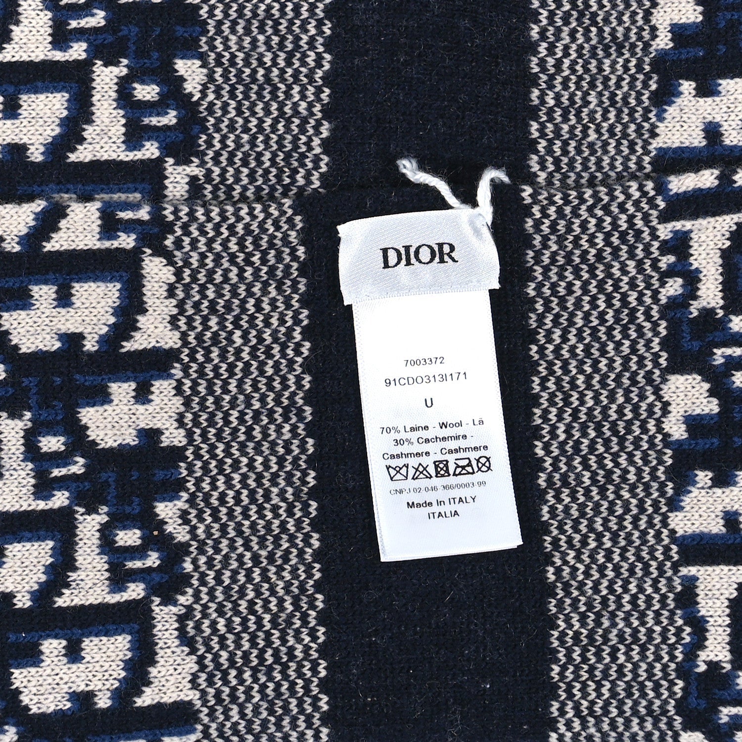 DIOR OBLIQUE CASHMERE WOOL BLEND SCARF