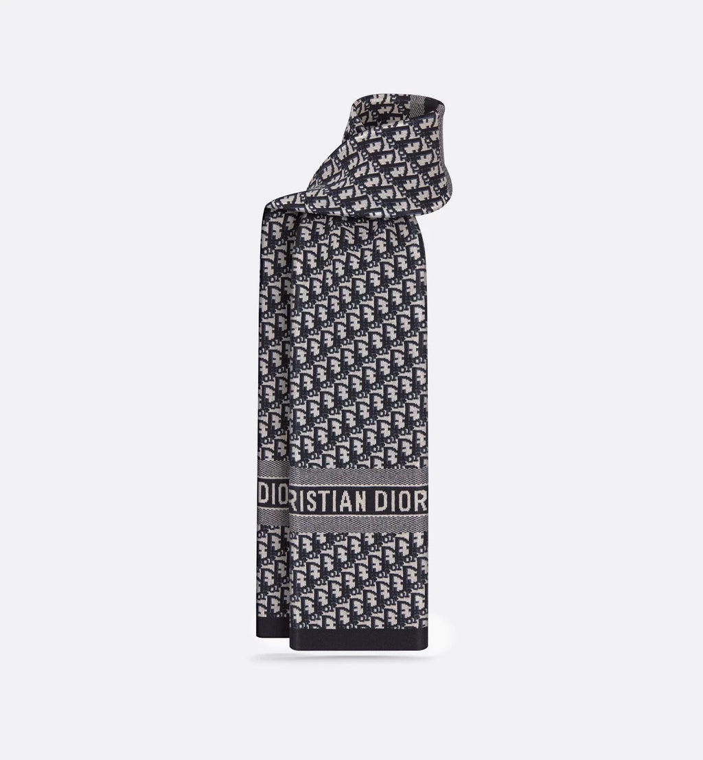 DIOR OBLIQUE CASHMERE WOOL BLEND SCARF