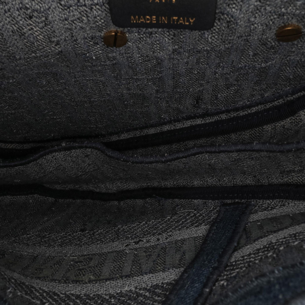 Dior Oblique Denim Embroidered Saddle Bag