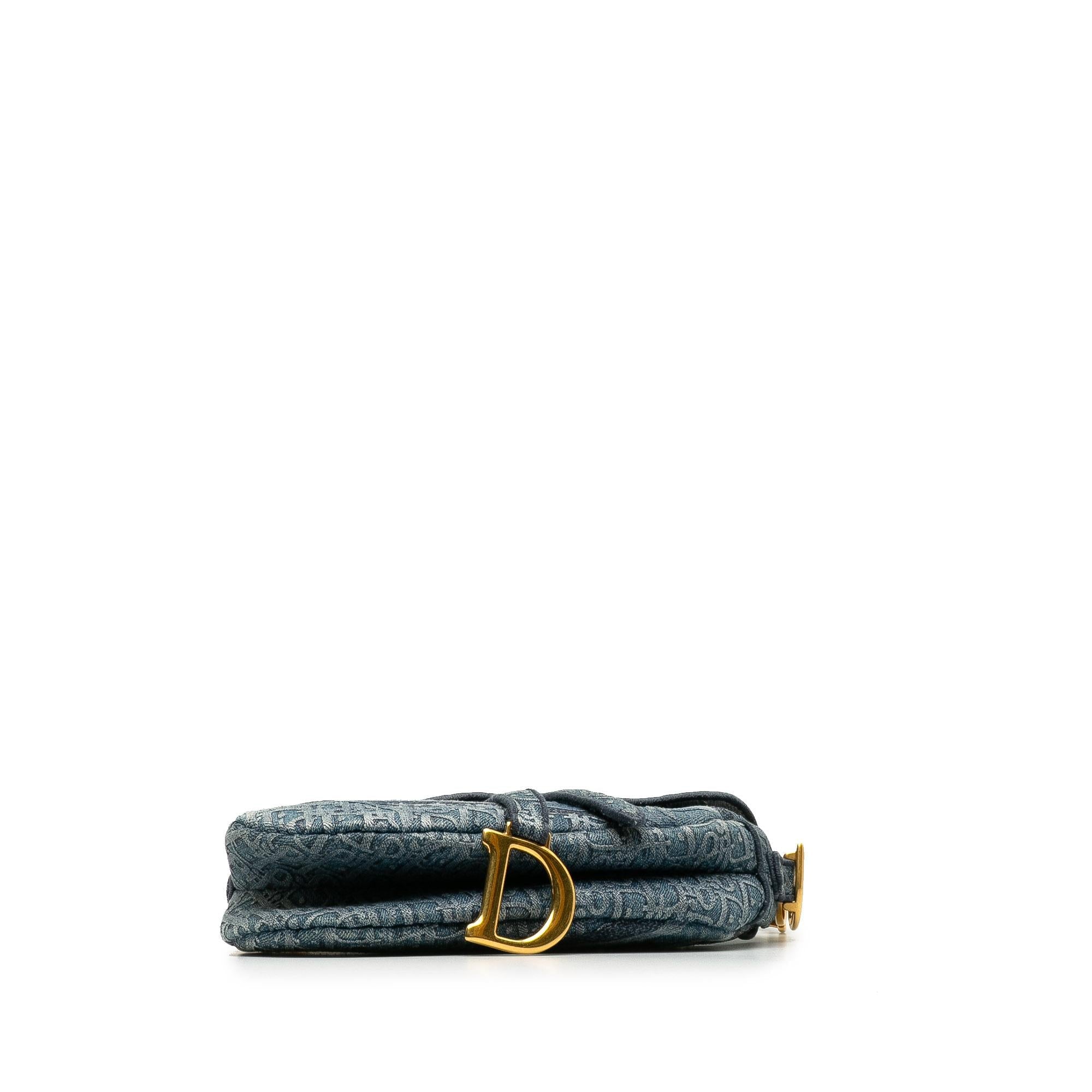 Dior Oblique Denim Saddle Bag (SHG-tFXGoz)