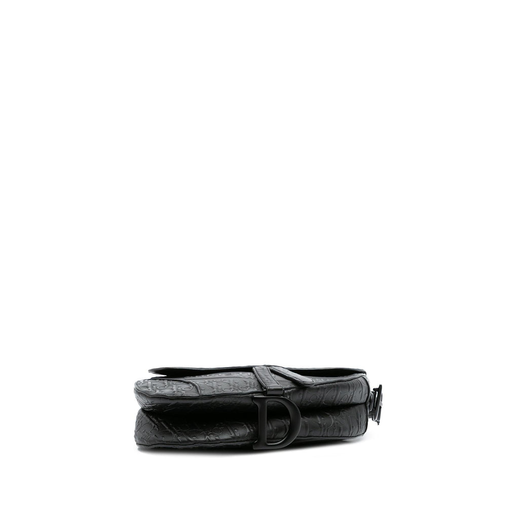 Dior Oblique Embossed Calfskin Saddle Bag