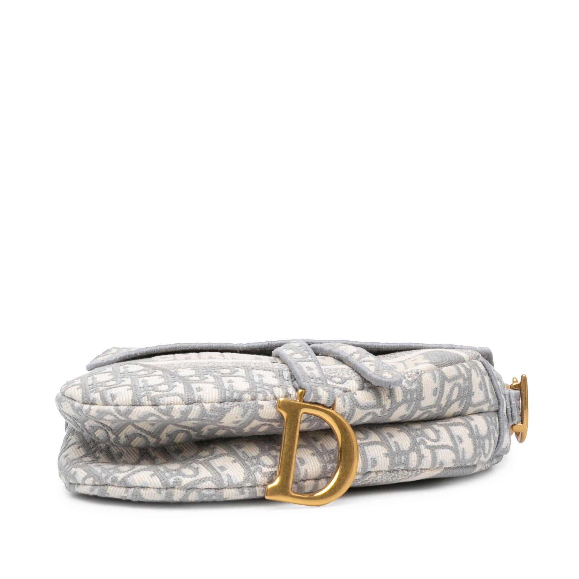 Dior Oblique Embroidered Canvas Saddle Bag