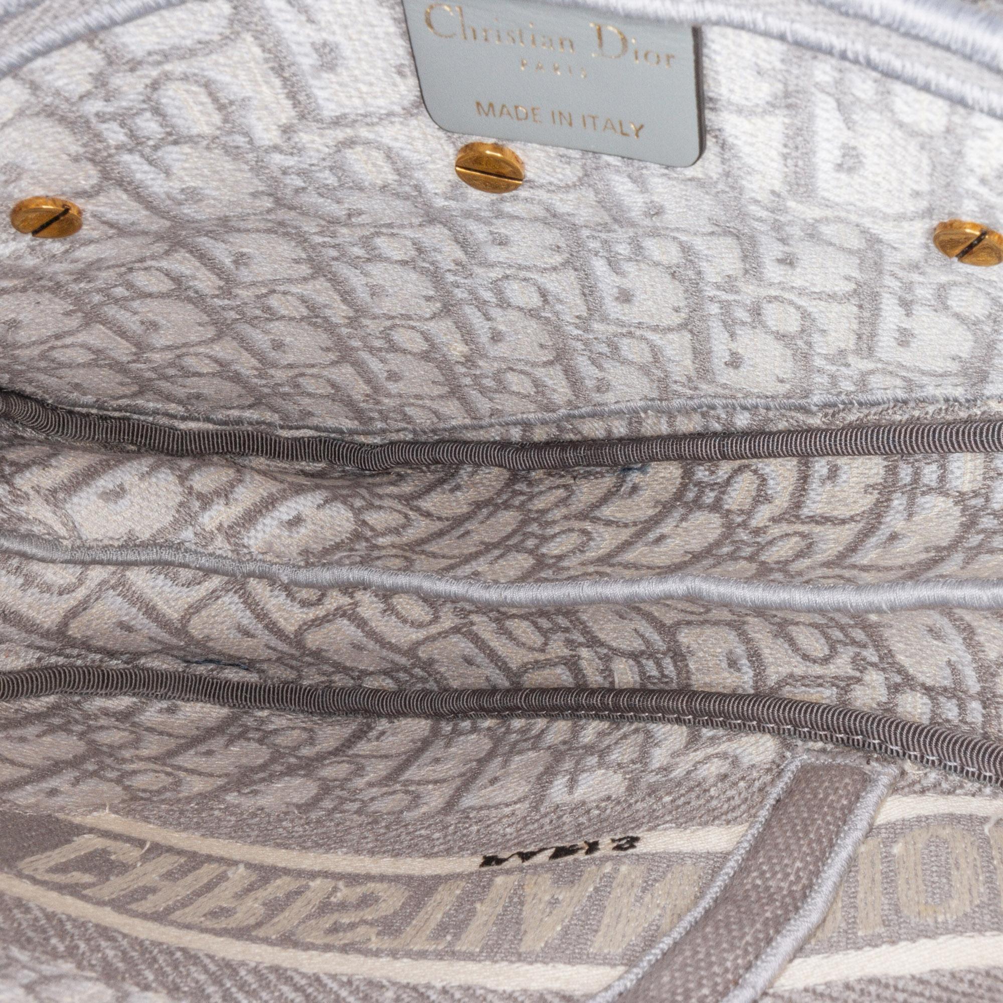Dior Oblique Embroidered Canvas Saddle Bag