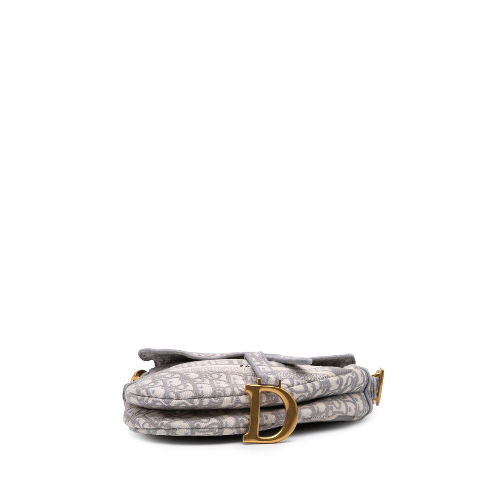 Dior Oblique Embroidered Canvas Saddle Bag