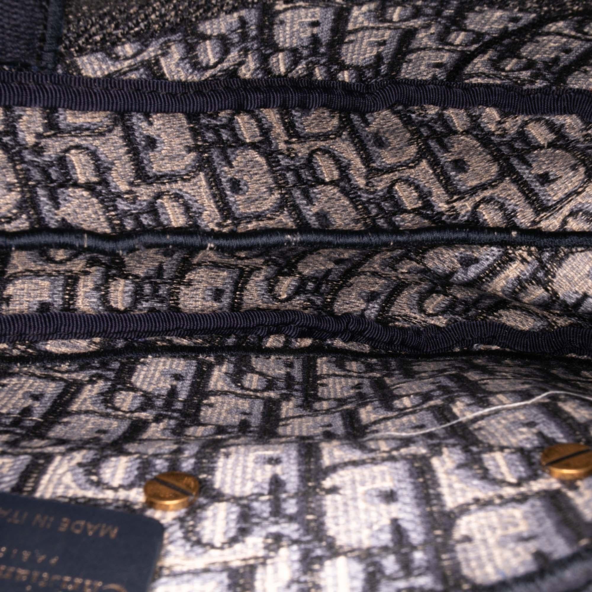 Dior Oblique Embroidered Canvas Saddle Bag