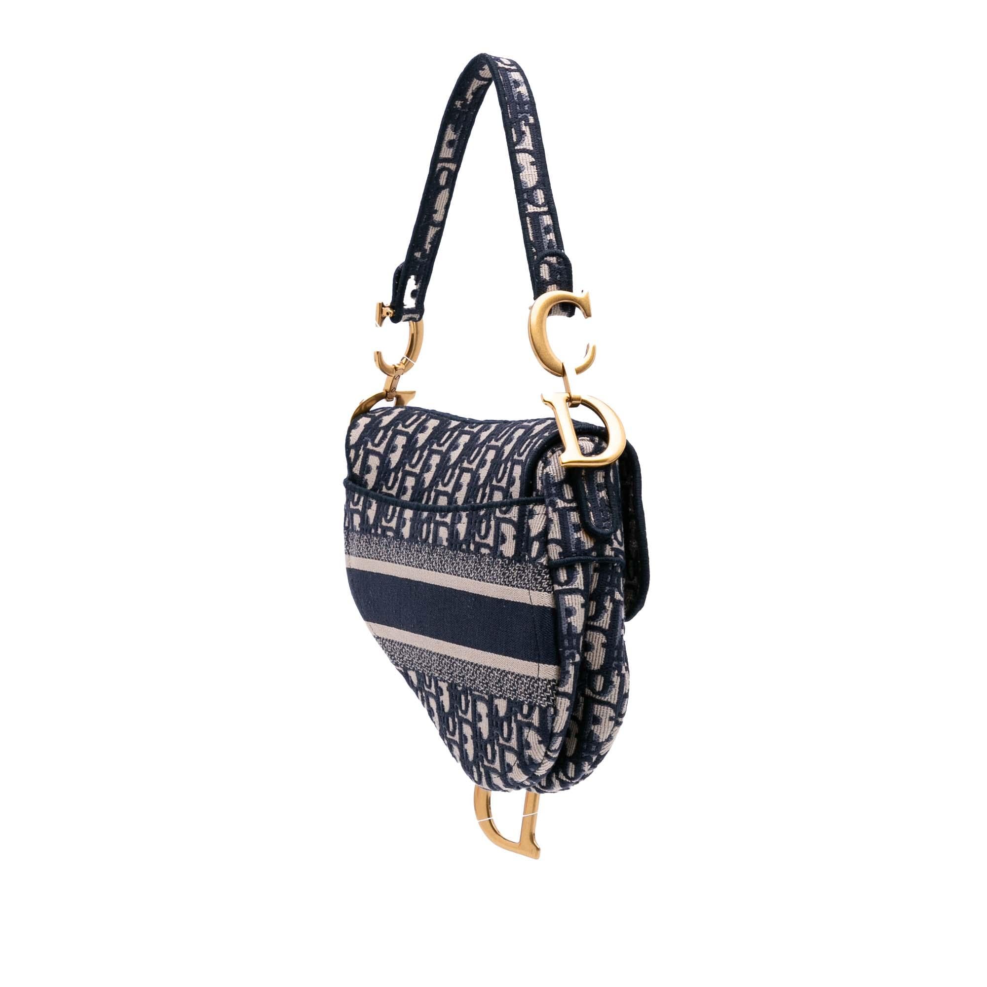 Dior Oblique Embroidered Canvas Saddle Bag