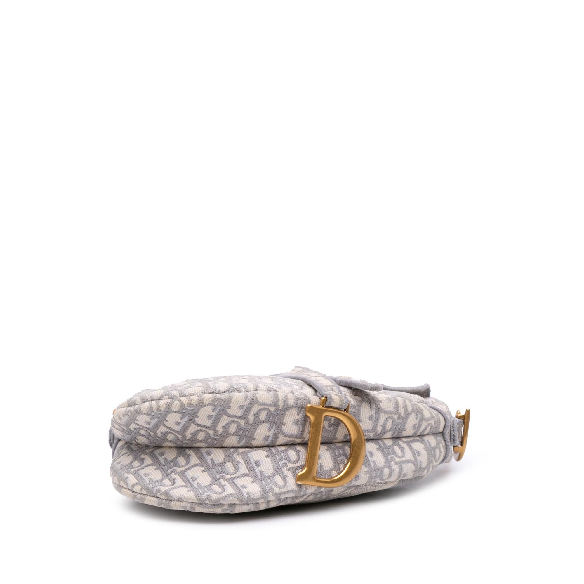 Dior Oblique Embroidered Canvas Saddle Bag