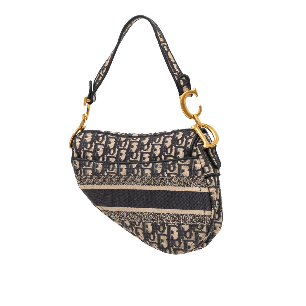 Dior Oblique Embroidered Canvas Saddle Bag