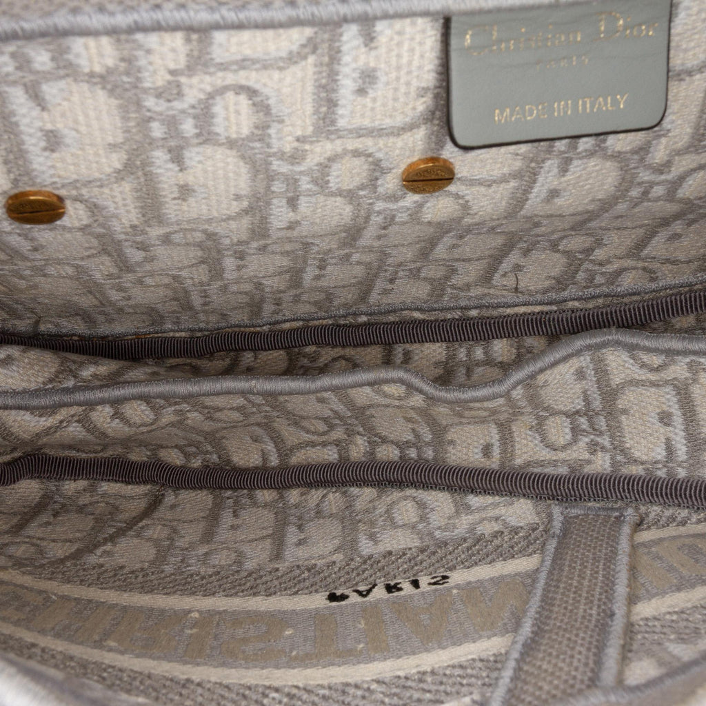 Dior Oblique Embroidered Canvas Saddle Bag