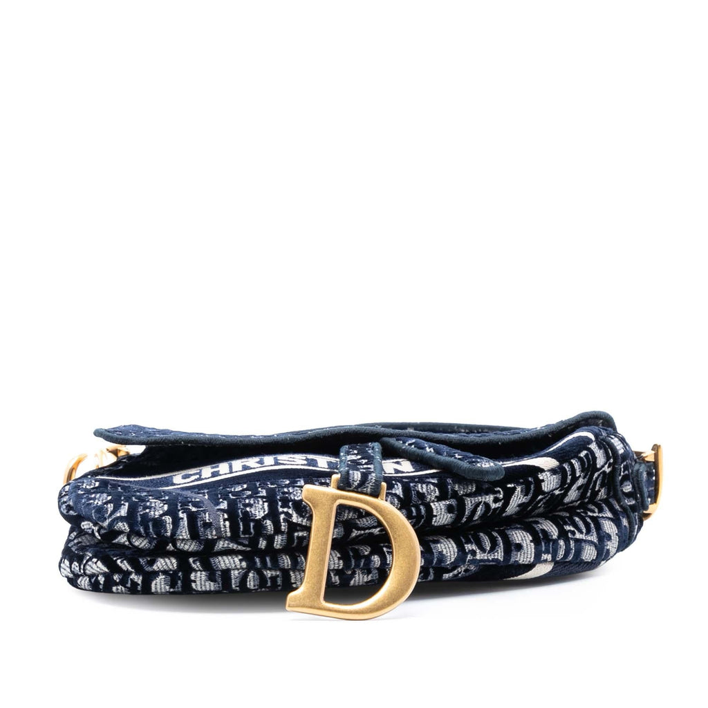 Dior Oblique Embroidered Canvas Saddle Bag