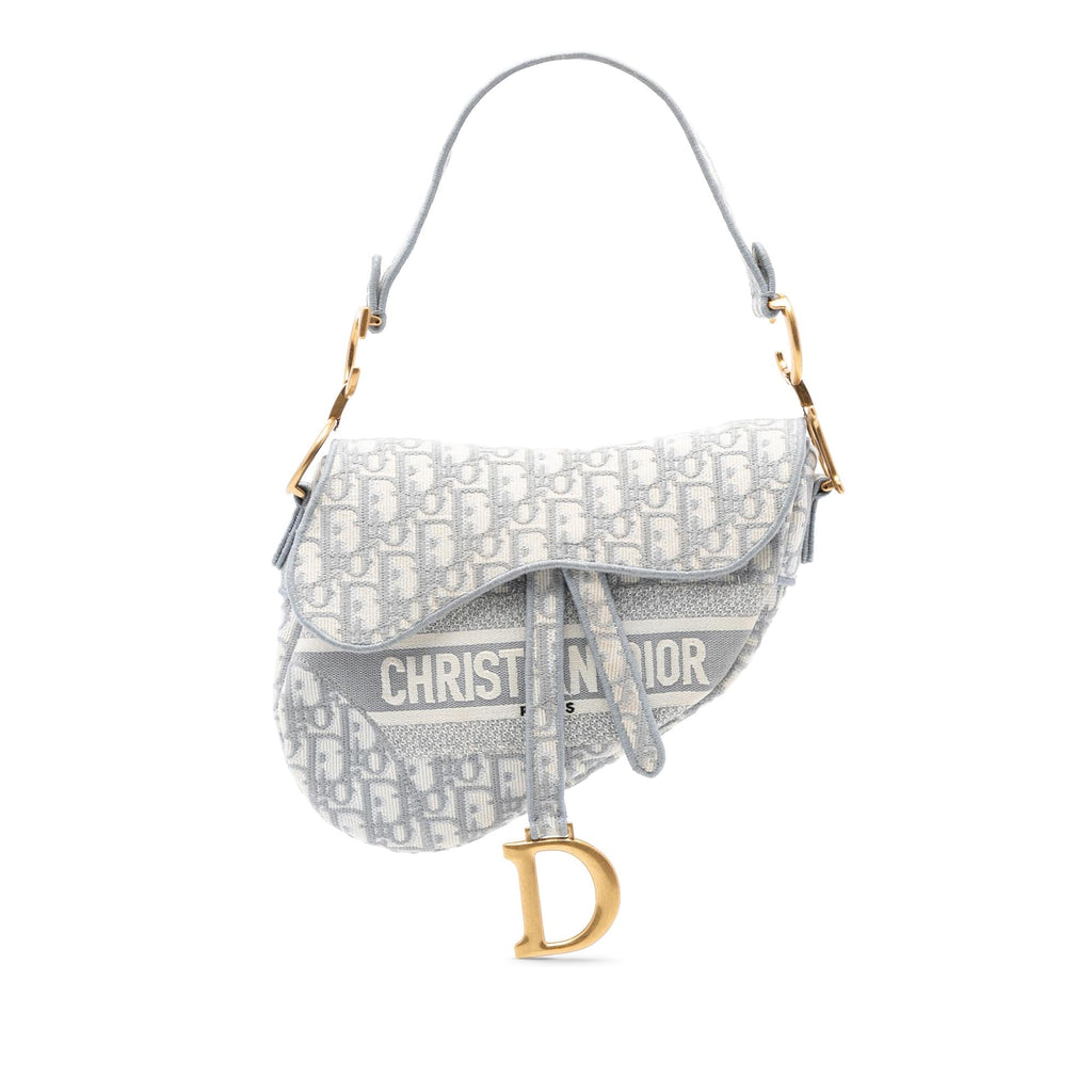 Dior Oblique Embroidered Canvas Saddle Bag