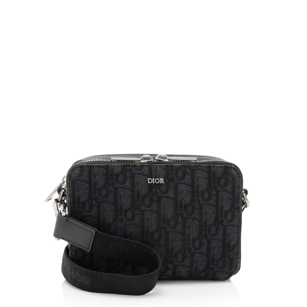 Dior Oblique Double Zipped Pouch Crossbody