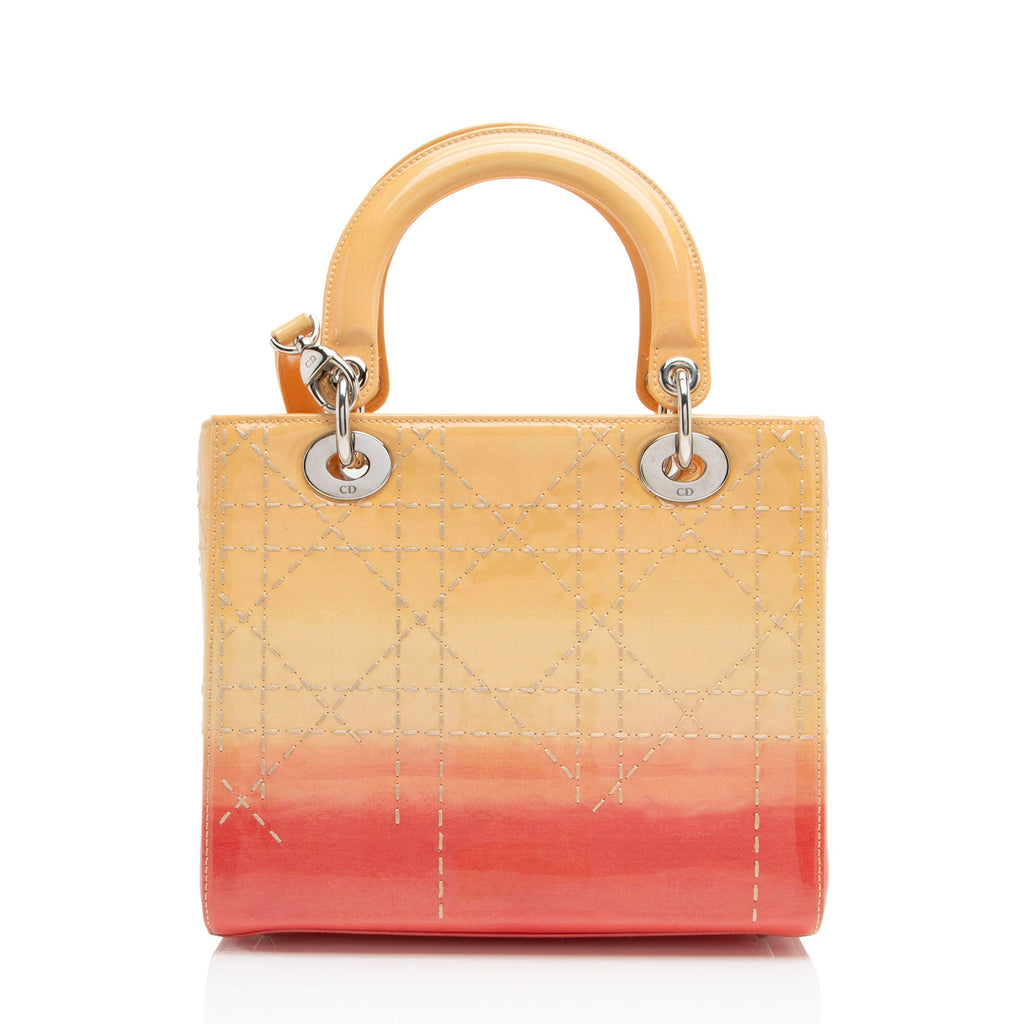Dior Patent Leather Ombre Lady Dior Medium Tote